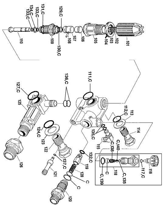 Devilbiss Excell pressure washer MODEL 503cwbn (ar) parts breakdown